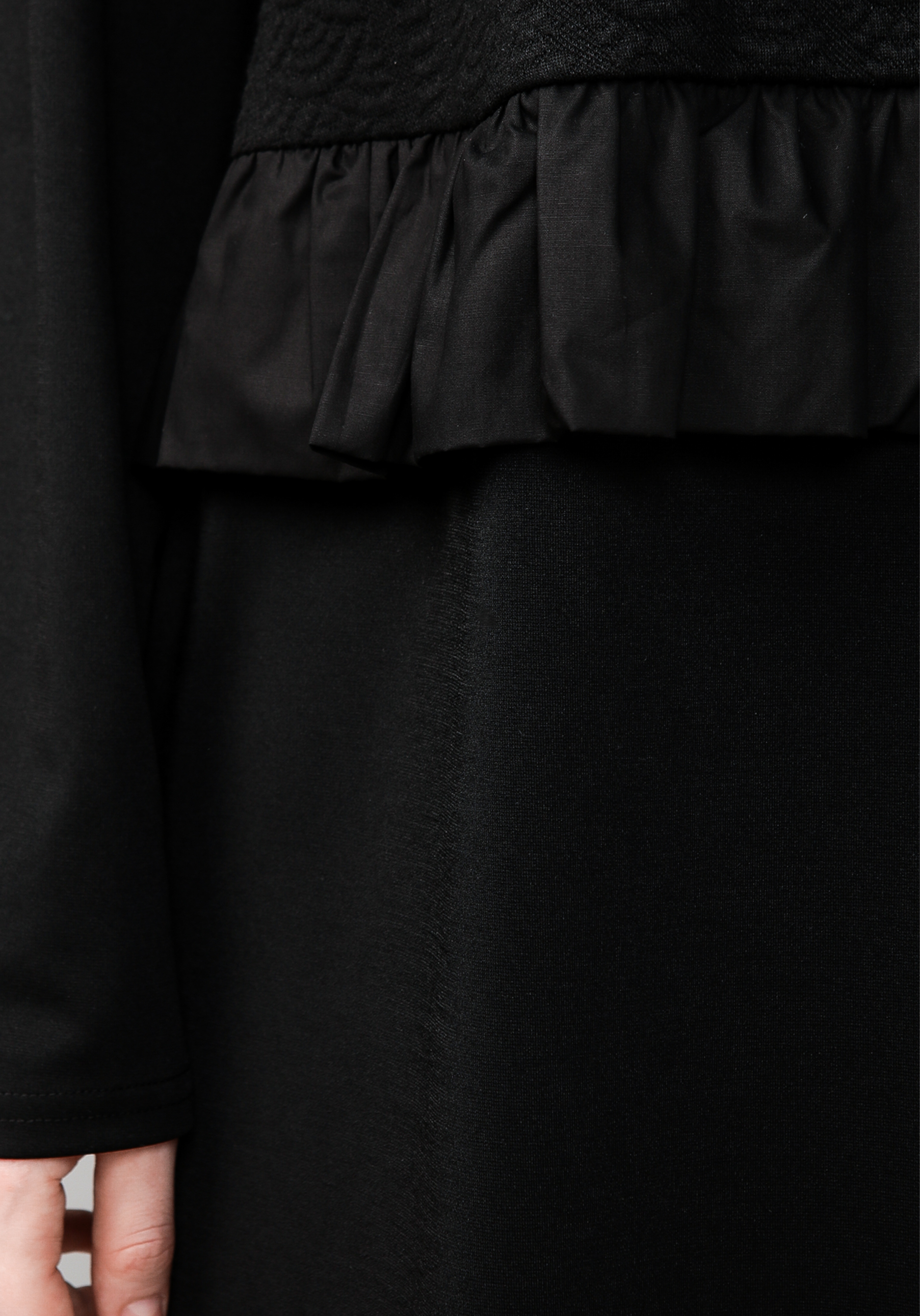 Платье комбинированное из разных тканей Frida, размер 50-52, цвет черный - фото 6