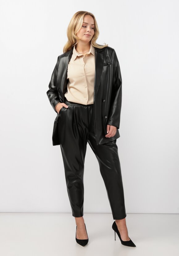 Брюки-бананы из экокожи шир.  580, рис. 2