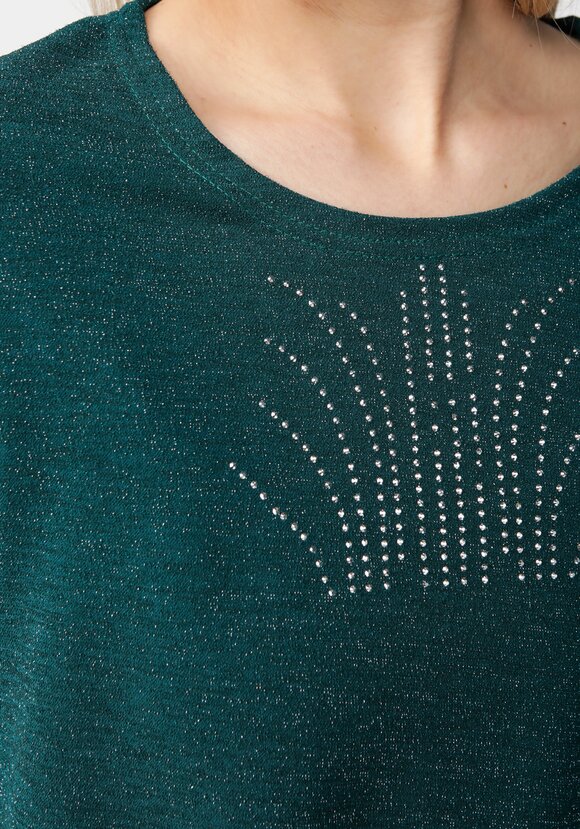 Блуза с метанитью и декором на груди шир.  580, рис. 30