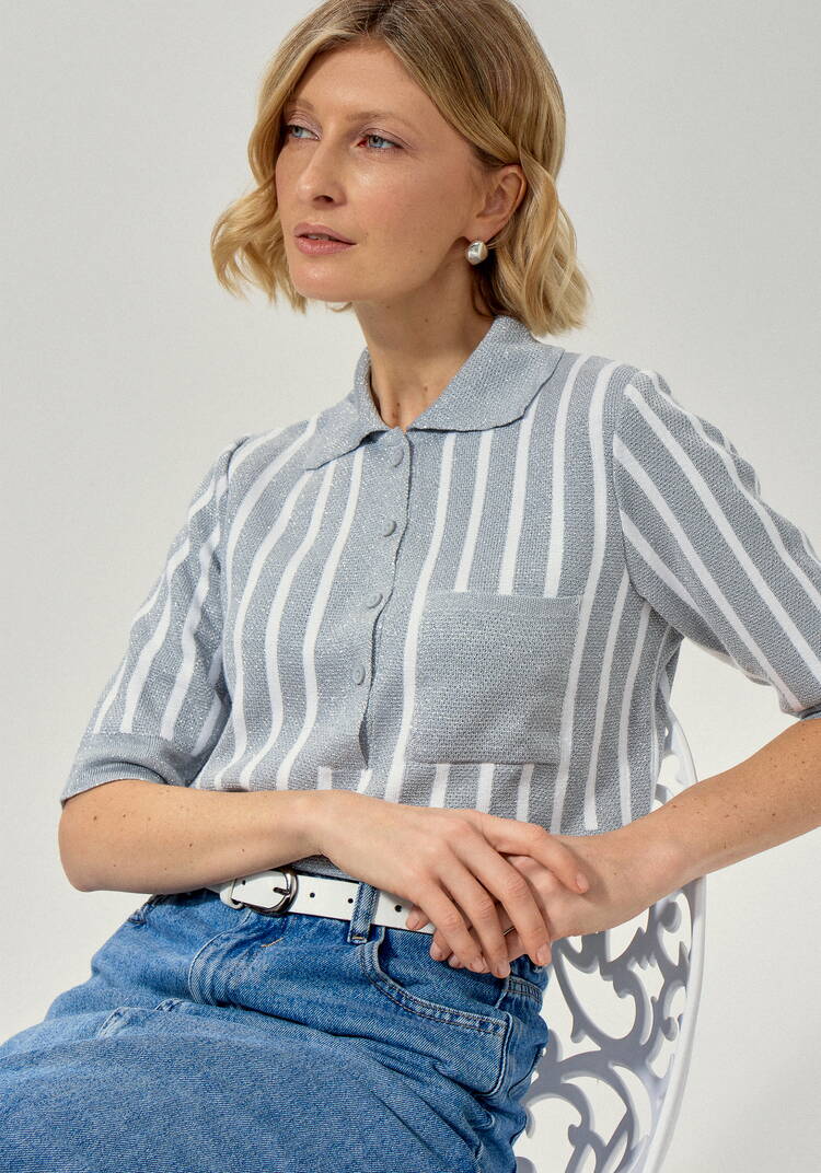 Футболка женская с застежкой-поло шир.  750, рис. 24