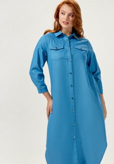 Платье-рубашка А-силуэта на кнопках