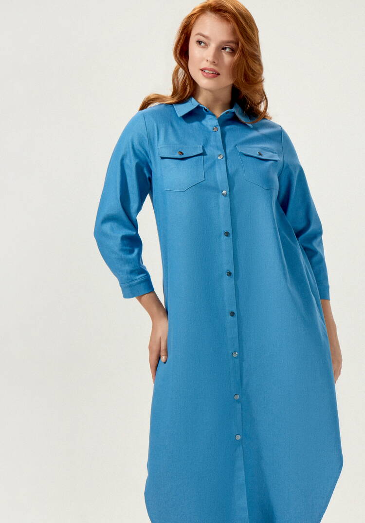 Платье-рубашка А-силуэта на кнопках шир.  750, рис. 9