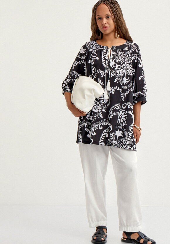 Туника с принтом свободного кроя шир.  580, рис. 2