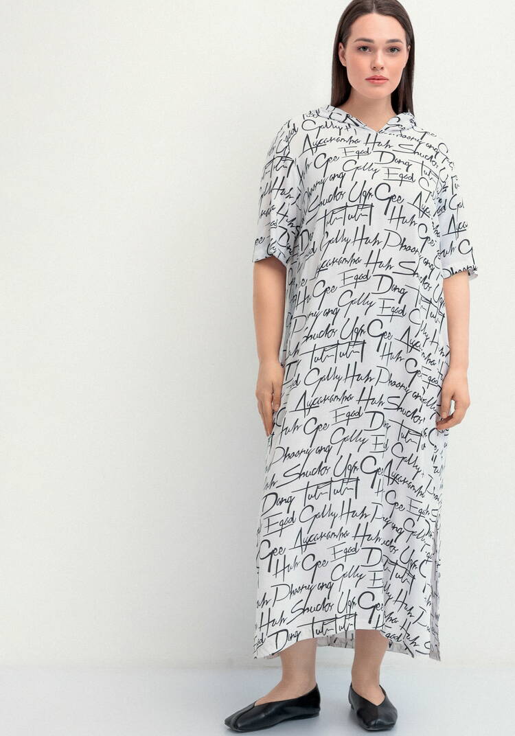 Платье-футболка с капюшоном шир.  750, рис. 20