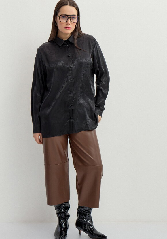 Блуза из шелка со змеиным принтом шир.  580, рис. 23