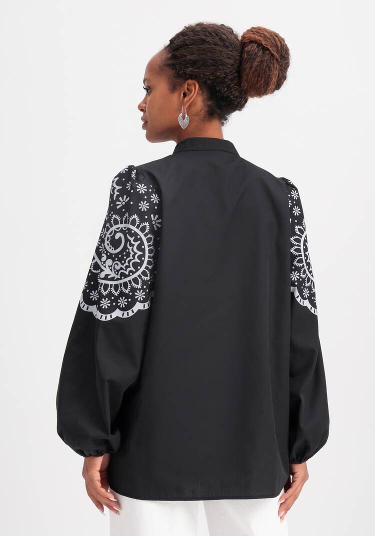 Блуза с этническим принтом шир.  750, рис. 3