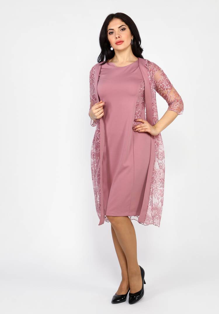 Костюм кружевной: платье и кардиган шир.  750, рис. 1
