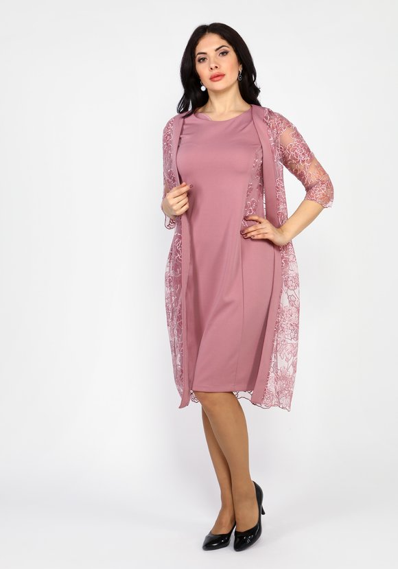 Костюм кружевной: платье и кардиган шир.  580, рис. 1