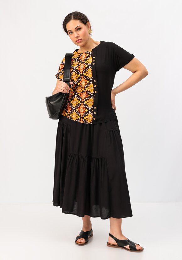 Блуза с асимметричной вставкой шир.  580, рис. 15