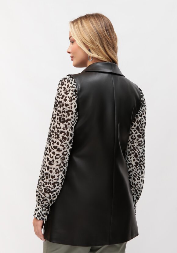 Жилет из экокожи однобортный шир.  580, рис. 3