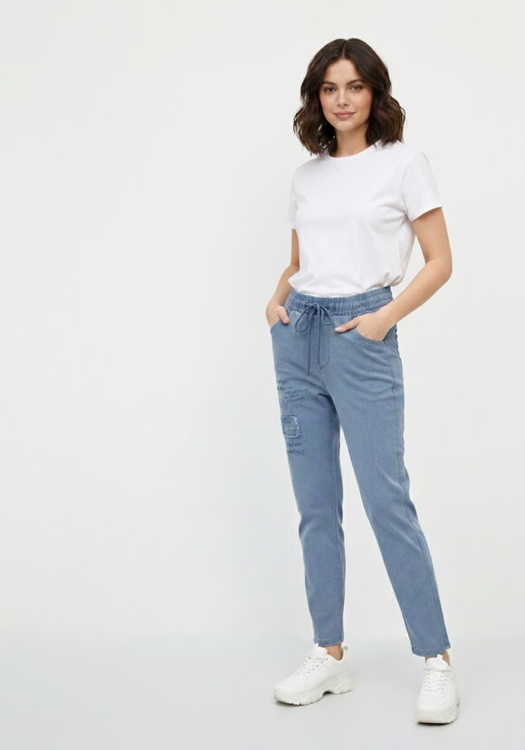 Джинсы с нашивкой шир.  580, рис. 6