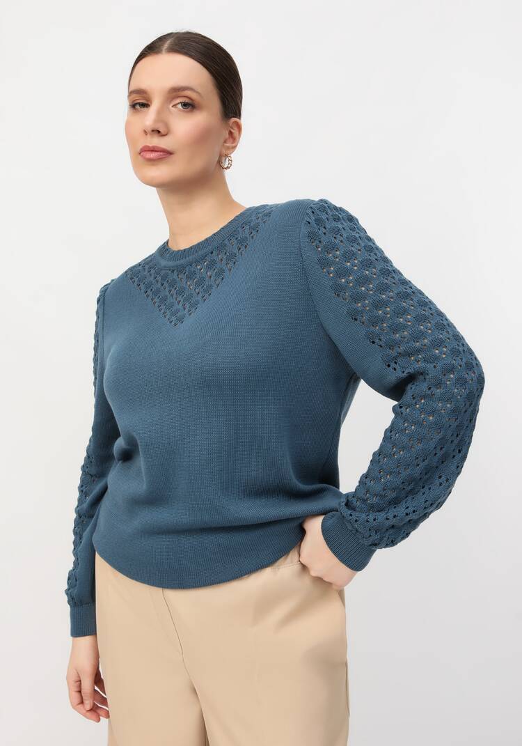 Джемпер с ажурными вставками на горловине шир.  750, рис. 9