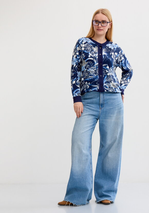 Кардиган с цветочным принтом на пyговицах шир.  580, рис. 2