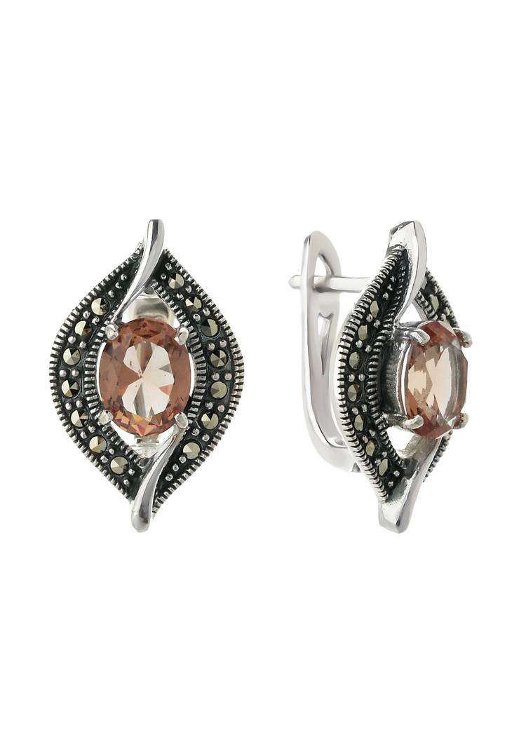 Серебряные серьги  Восточная красавица шир.  750, рис. 6