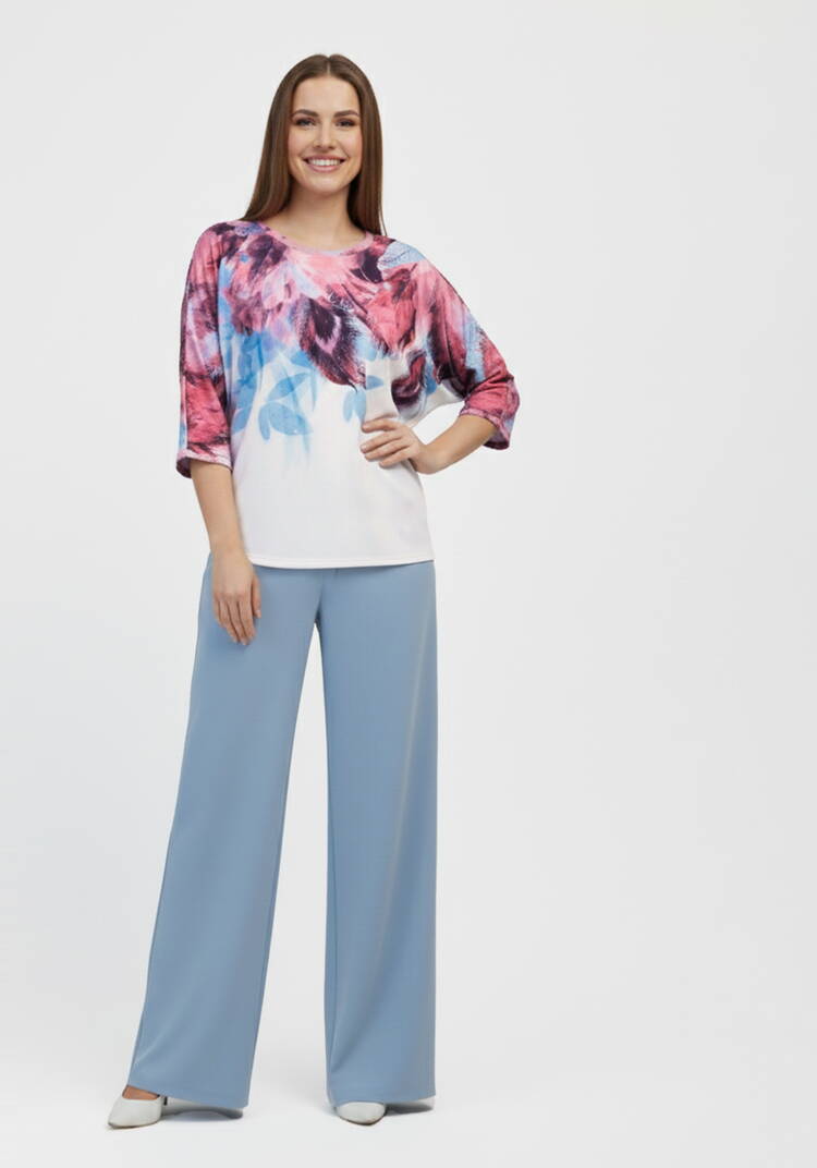 Джемпер с принтом Перья шир.  750, рис. 7