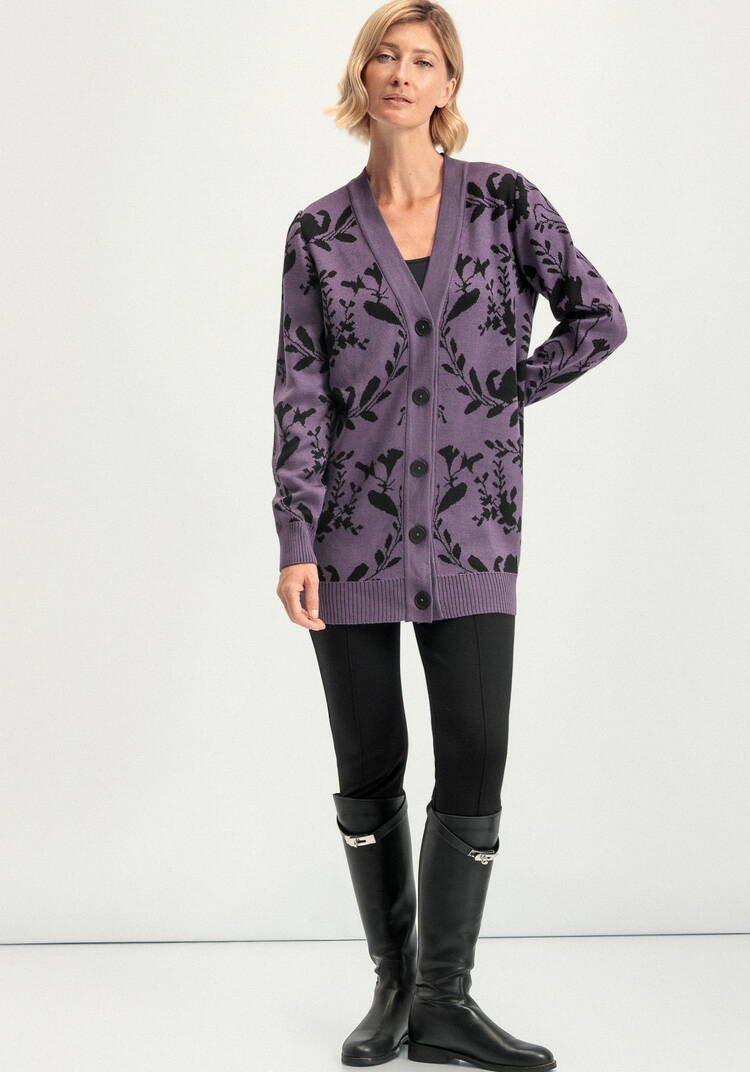 Кардиган с цветочным рисунком шир.  750, рис. 9