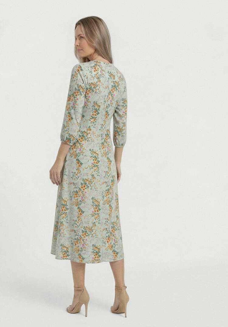 Платье с цветочным принтом на пуговицах шир.  750, рис. 7