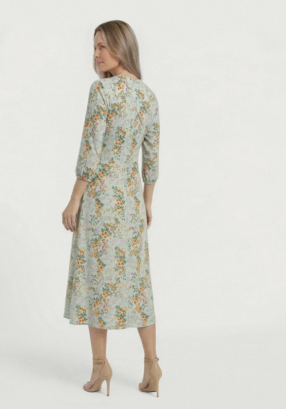 Платье с цветочным принтом на пуговицах шир.  580, рис. 7