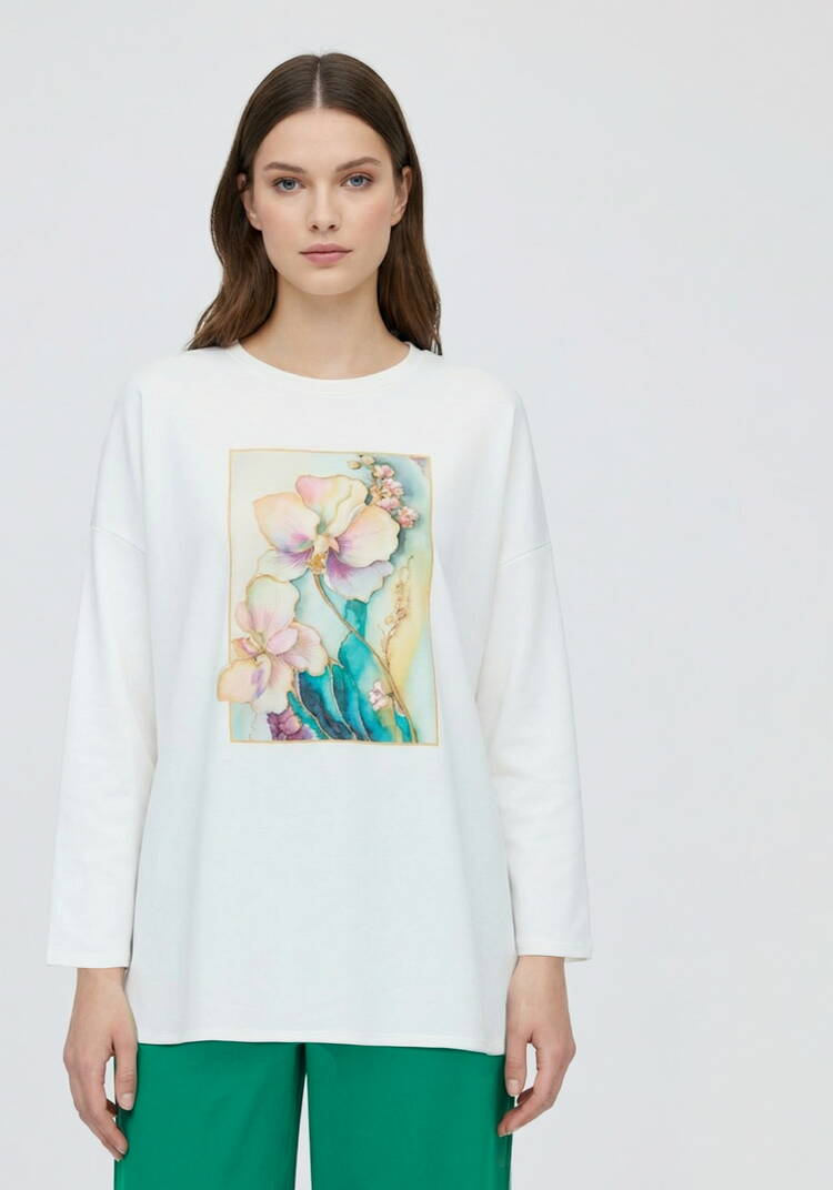 Лонгслив с принтом Флоренция шир.  750, рис. 2