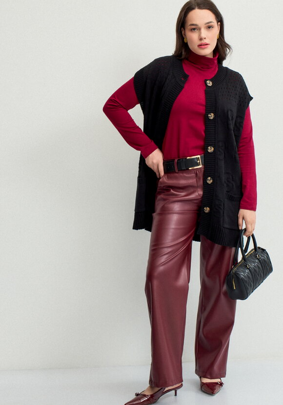 Жилет ажурный с карманами шир.  580, рис. 9