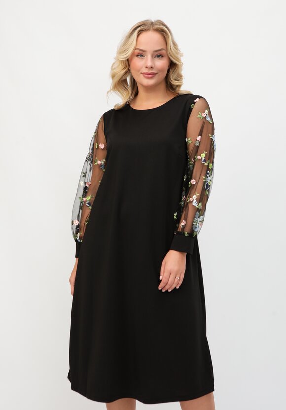 Платье свободного кроя с объемным рукавом шир.  580, рис. 5