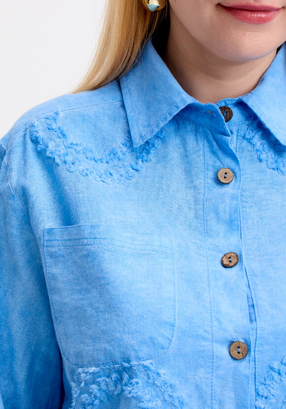 Блуза с фактурным рисунком из хлопка шир.  580, рис. 17