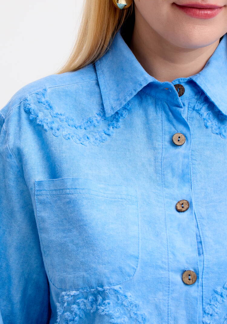 Блуза с фактурным рисунком из хлопка шир.  750, рис. 17