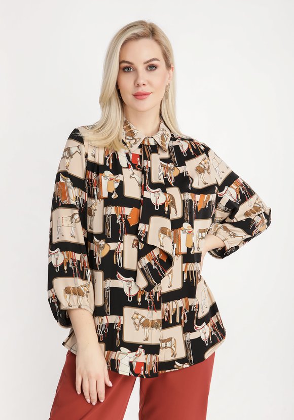 Блуза со съемным жабо шир.  580, рис. 1