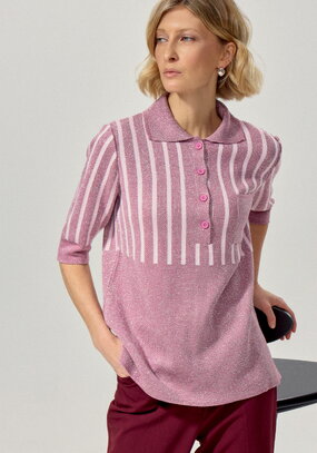 Футболка женская с застежкой-поло