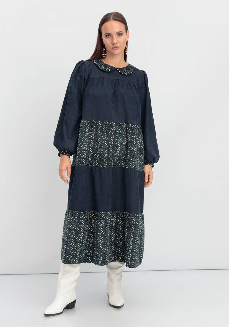 Платье из микровельвета ярусное шир.  750, рис. 9