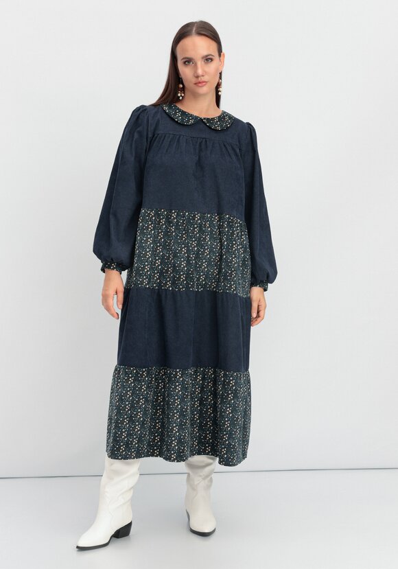 Платье из микровельвета ярусное шир.  580, рис. 9