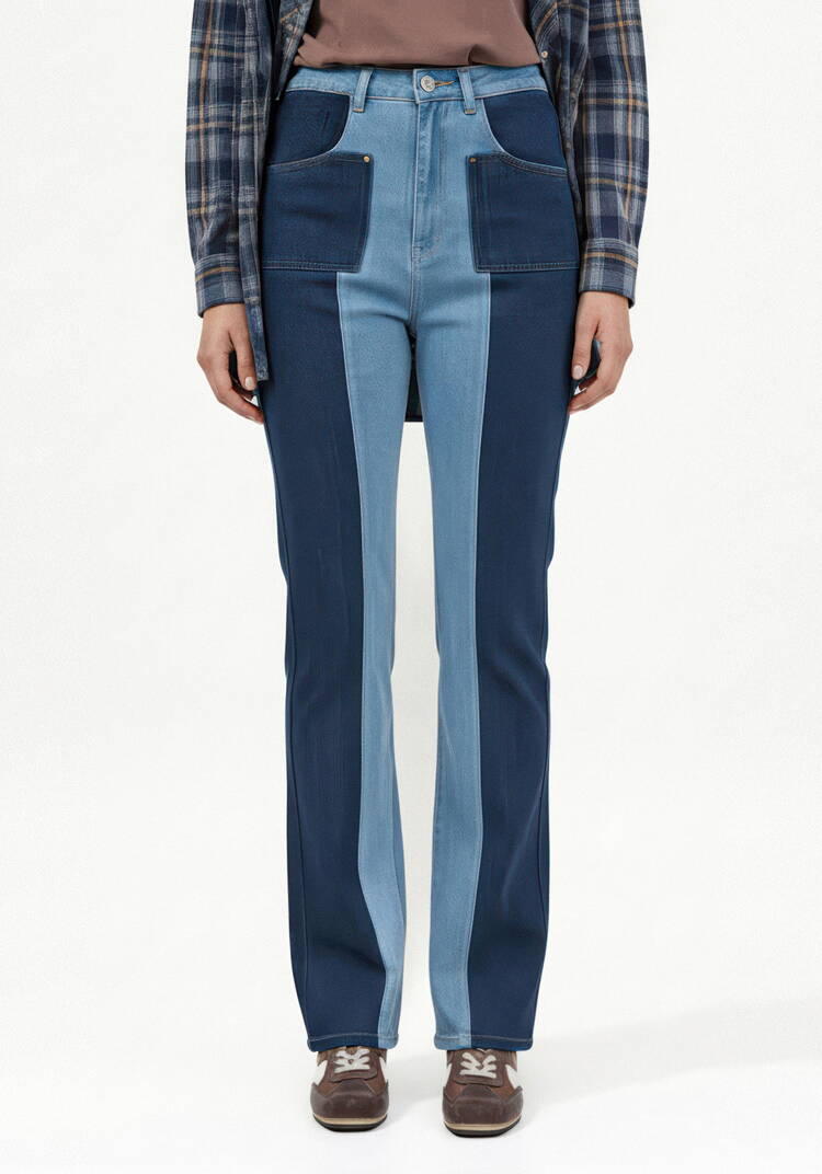 Джинсы комбинированные двухцветные шир.  750, рис. 4