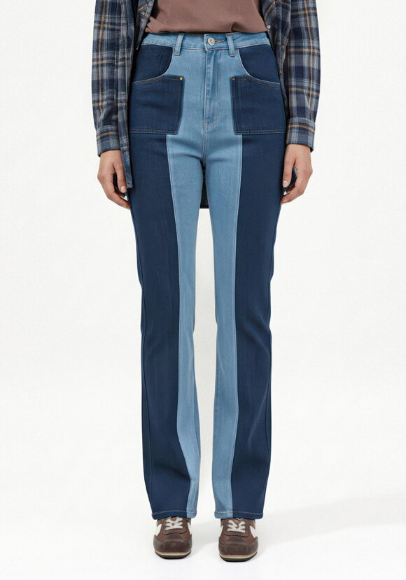 Джинсы комбинированные двухцветные шир.  580, рис. 4