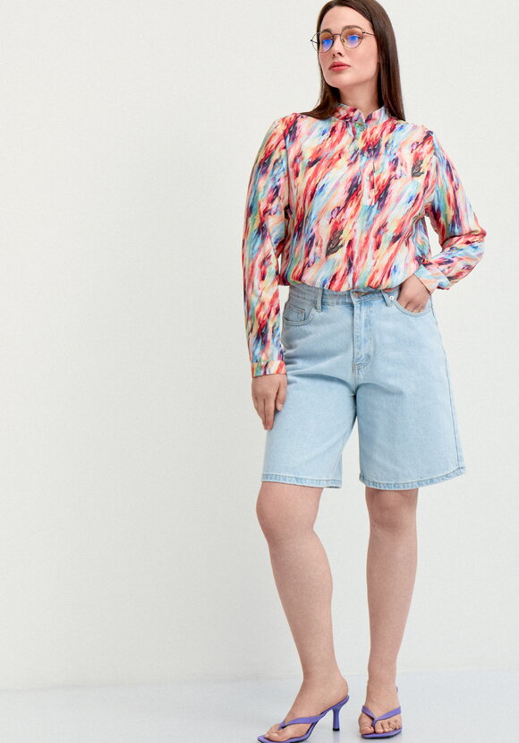 Блуза базовая с планкой на груди шир.  580, рис. 2