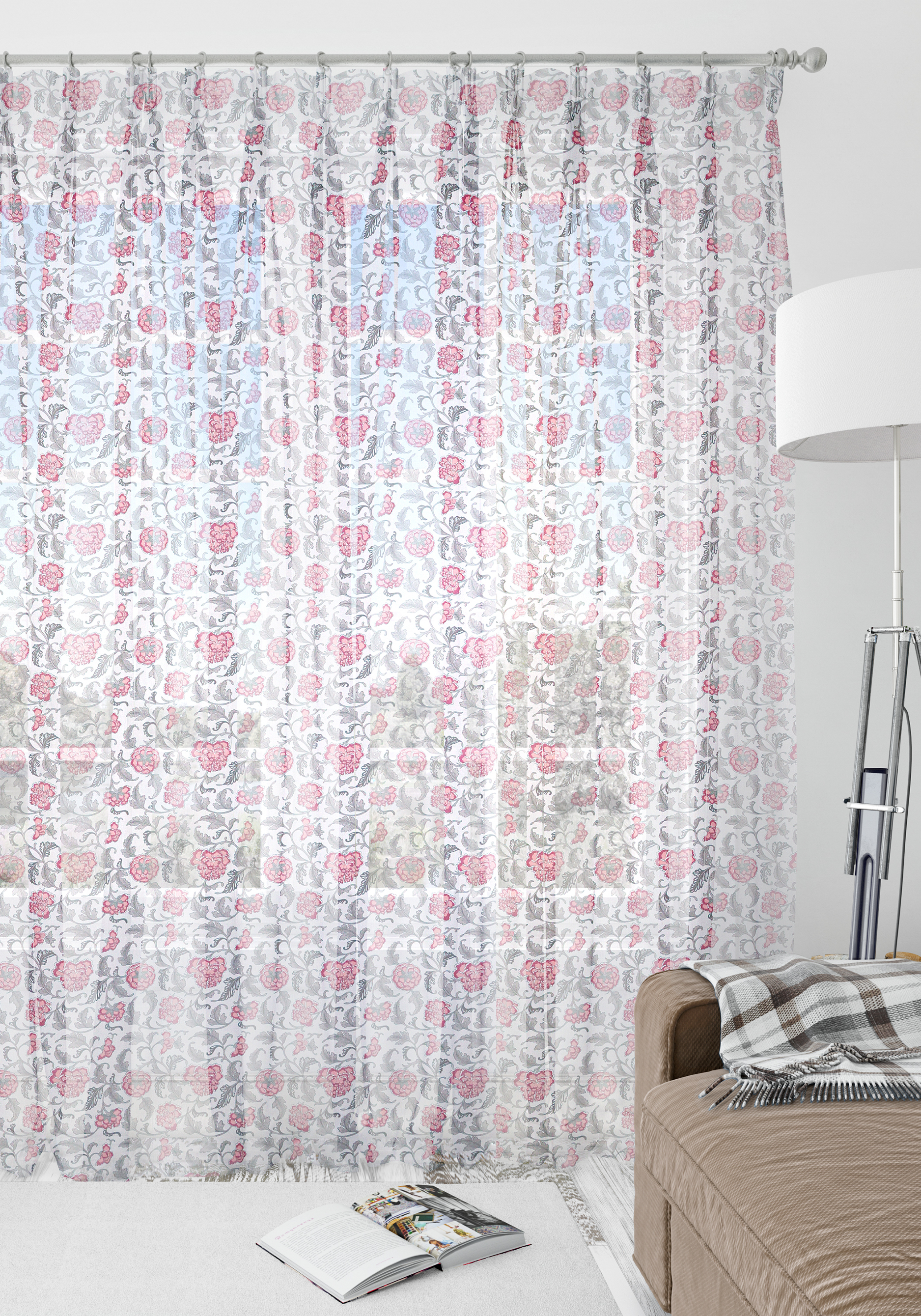 

Тюль "Анемоны", Серый