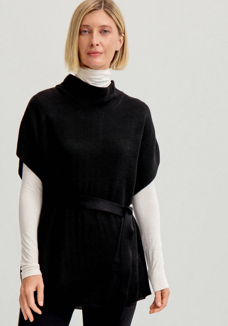 Джемпер-жилет с высоким горлом и поясом шир.  750, рис. 8