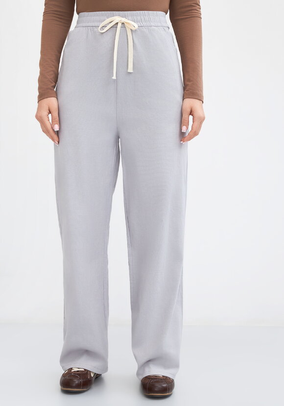 Брюки на резинке по поясу, прямые Симона шир.  580, рис. 4