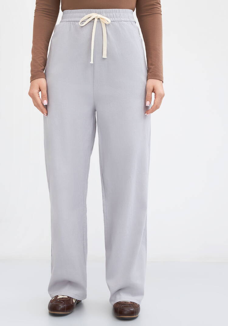 Брюки на резинке по поясу, прямые Симона шир.  750, рис. 4