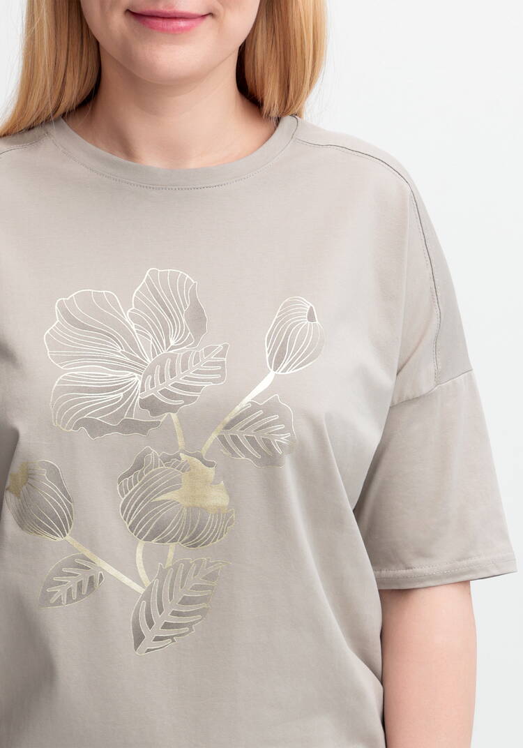 Футболка с принтом Золотой цветок шир.  750, рис. 25