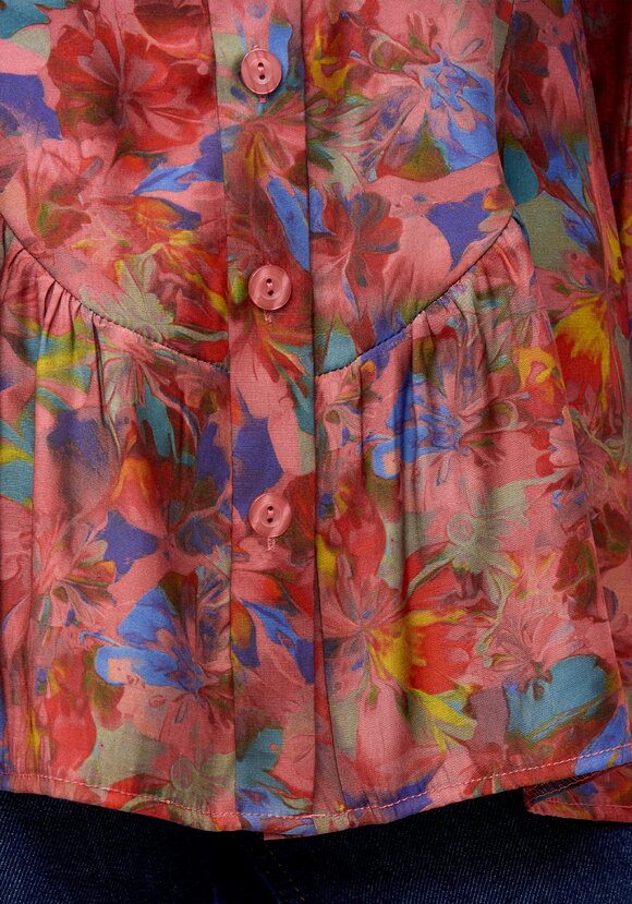 Блуза из ткани с акварельным принтом шир.  580, рис. 7