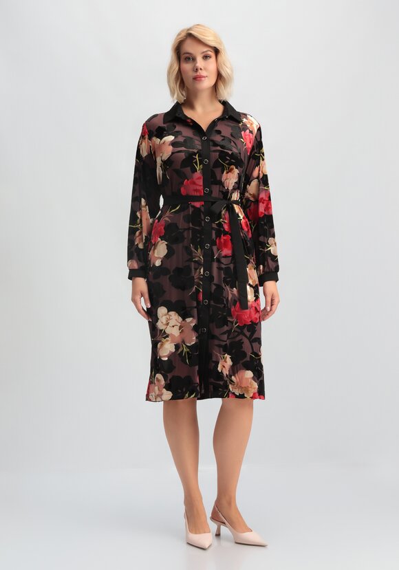 Платье-рубашка с цветочным рисунком шир.  580, рис. 4