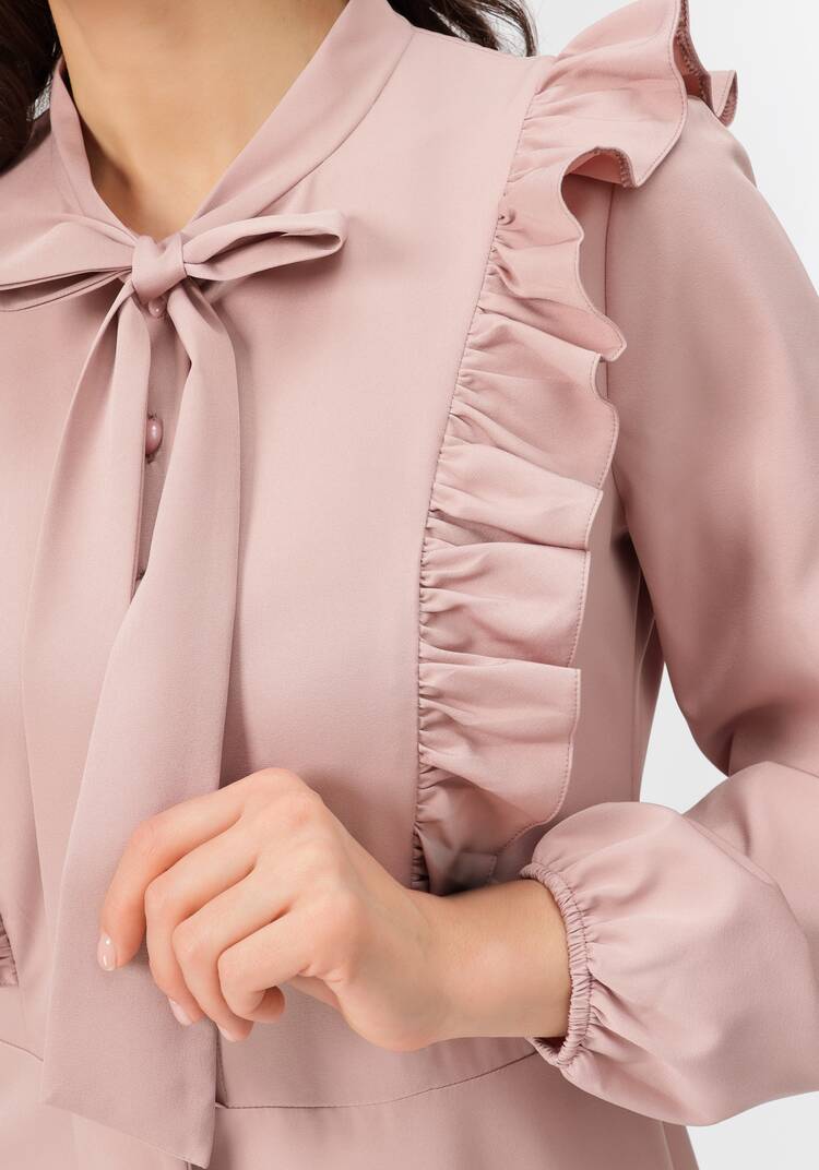 Платье с бантом свободного кроя шир.  750, рис. 5