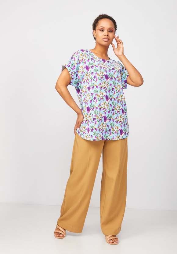 Блуза с цветочным принтом Александрина шир.  580, рис. 2