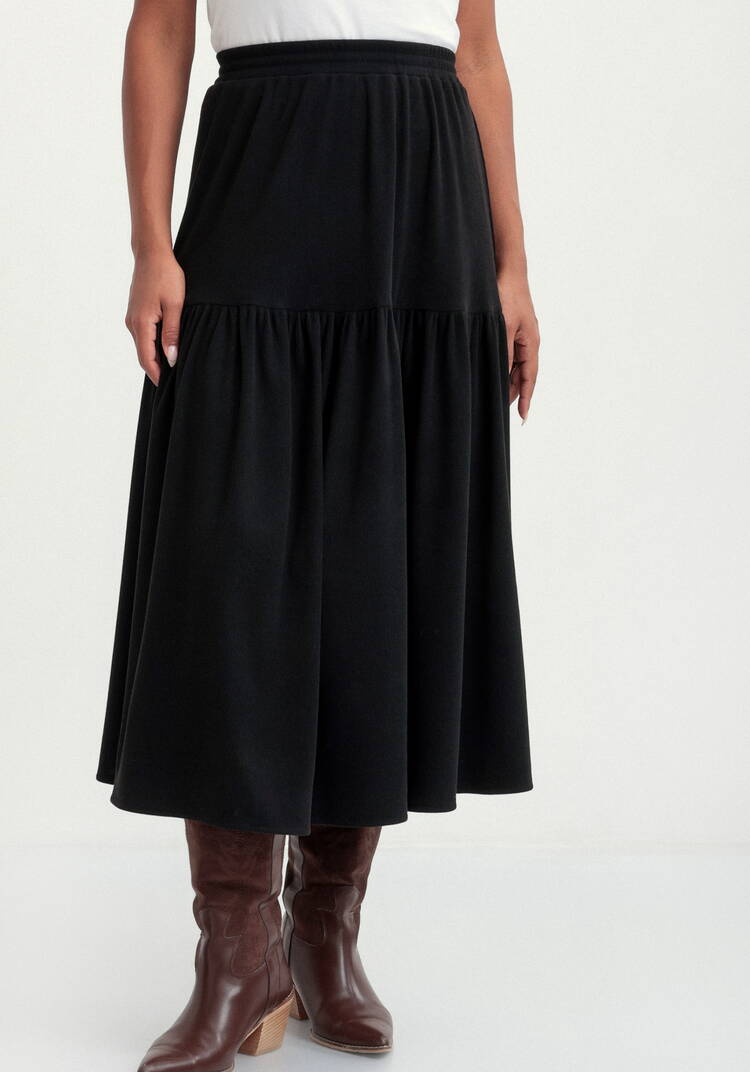 Юбка трикотажная свободного кроя на резинке шир.  750, рис. 4