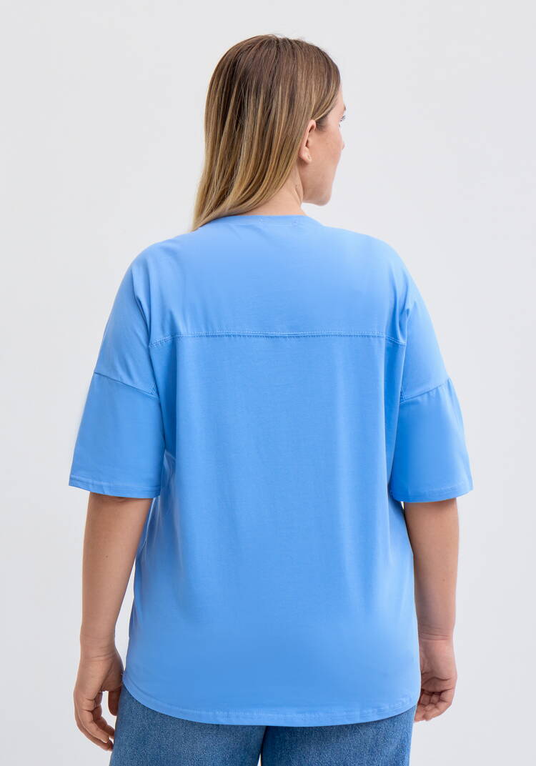 Футболка с цветочным принтом и стразами шир.  750, рис. 8