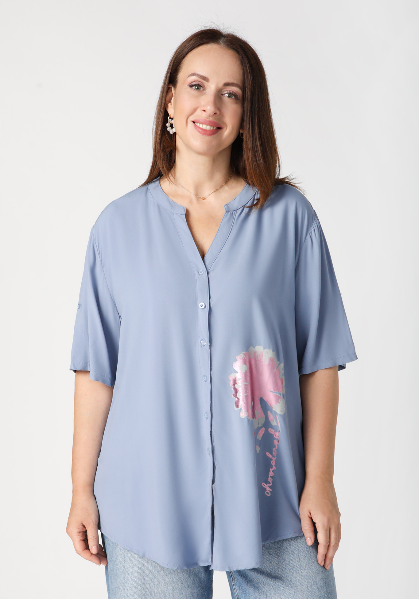 Блуза женская «Агата», размер 52, цвет хаки - фото 1