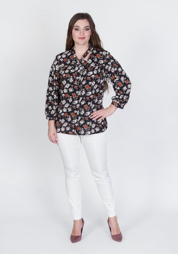 Блузка Цветочный ансамбль шир.  580, рис. 5