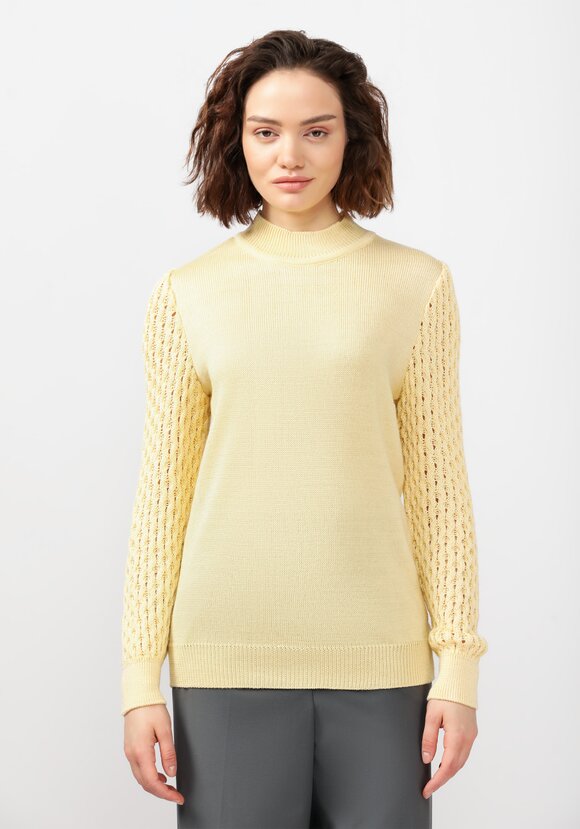 Джемпер с ажурными рукавами объемной вязки шир.  580, рис. 25