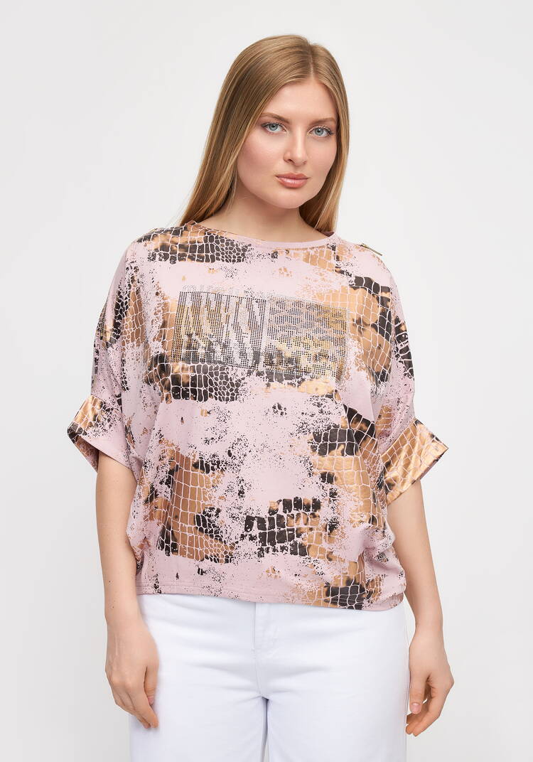 Блуза с блестящим принтом Эльвира шир.  750, рис. 10