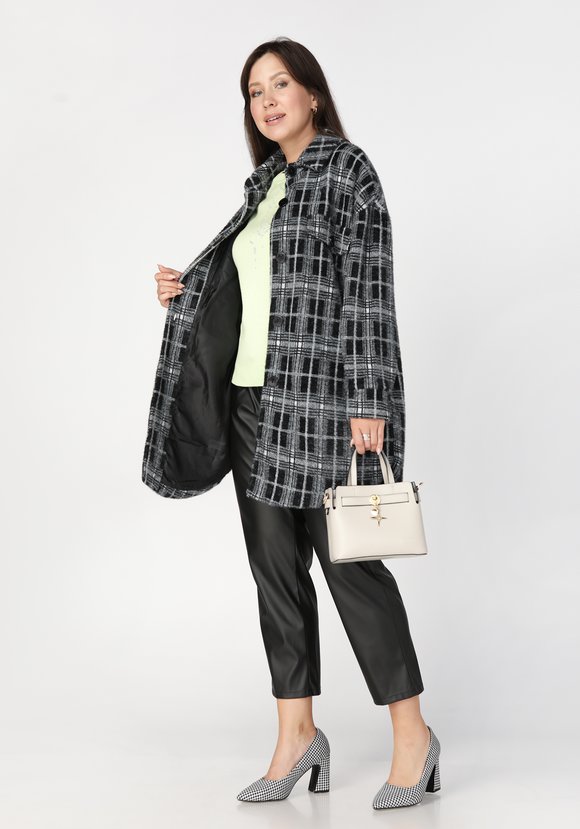 Полупальто на пуговицах с принтом шир.  580, рис. 3